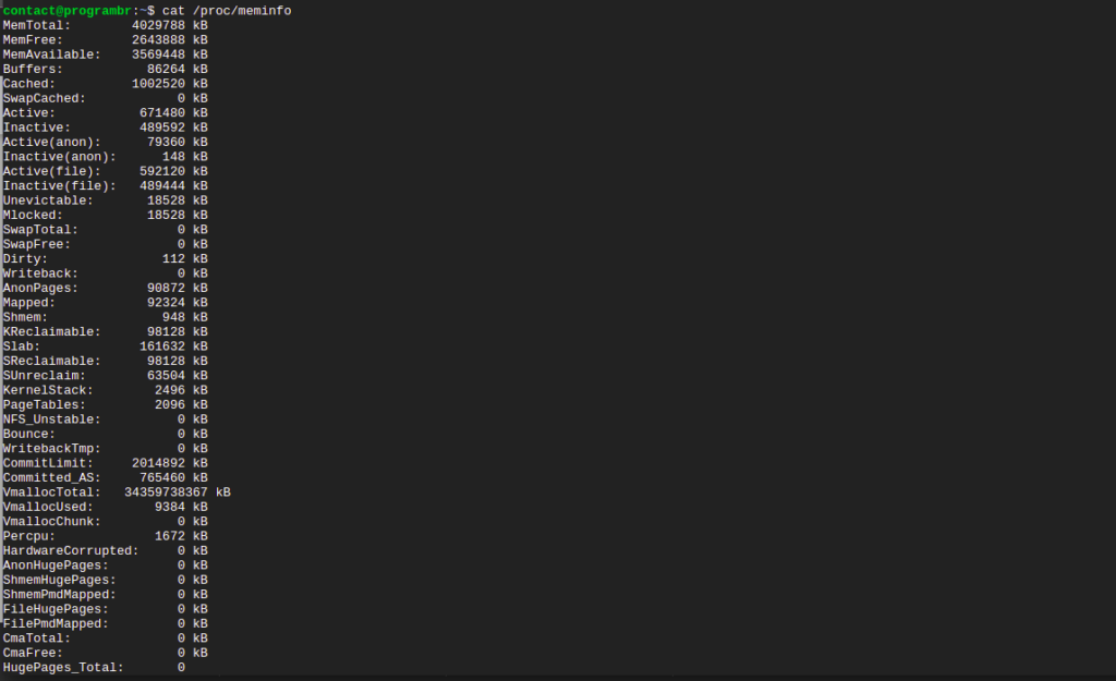 Commands To Check Memory Usage On Linux/Ubuntu