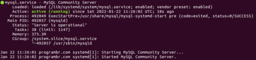 mysql server status