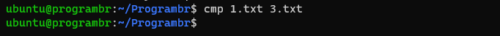 cmp file1 file2 both files are identical
