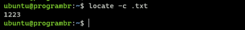 locate -c .txt command in linux
