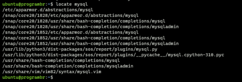 locate mysql command in linux