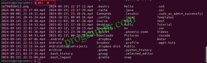 dir-A-command-in-linux