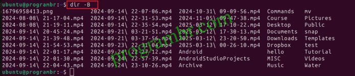 dir-B command in Linux