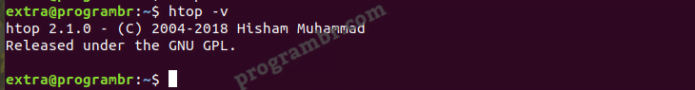 htop -v command in Linux