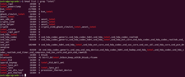kmod list grep intel
