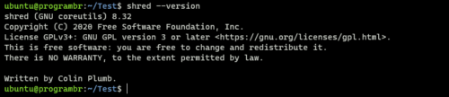 shred --version