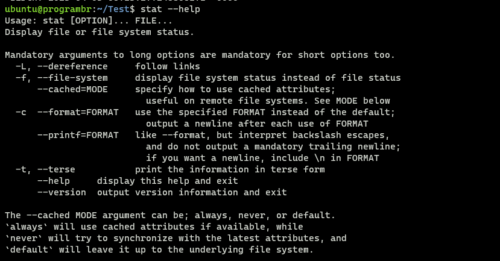 stat --help