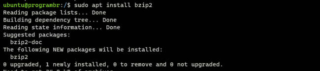 sudo apt install bzip2