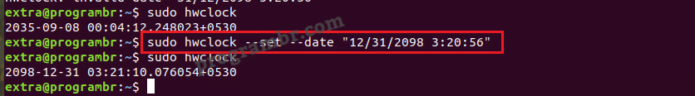 sudo-hwclock - set - date-time command in Linux