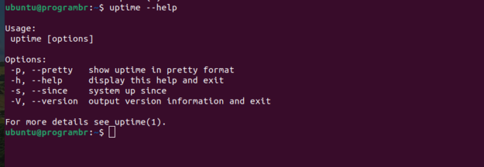 uptime--help